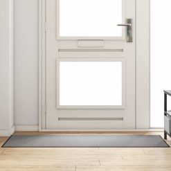 Doormat Drugo Siva in črna 60 x 180 cm Polipropilen in vinil