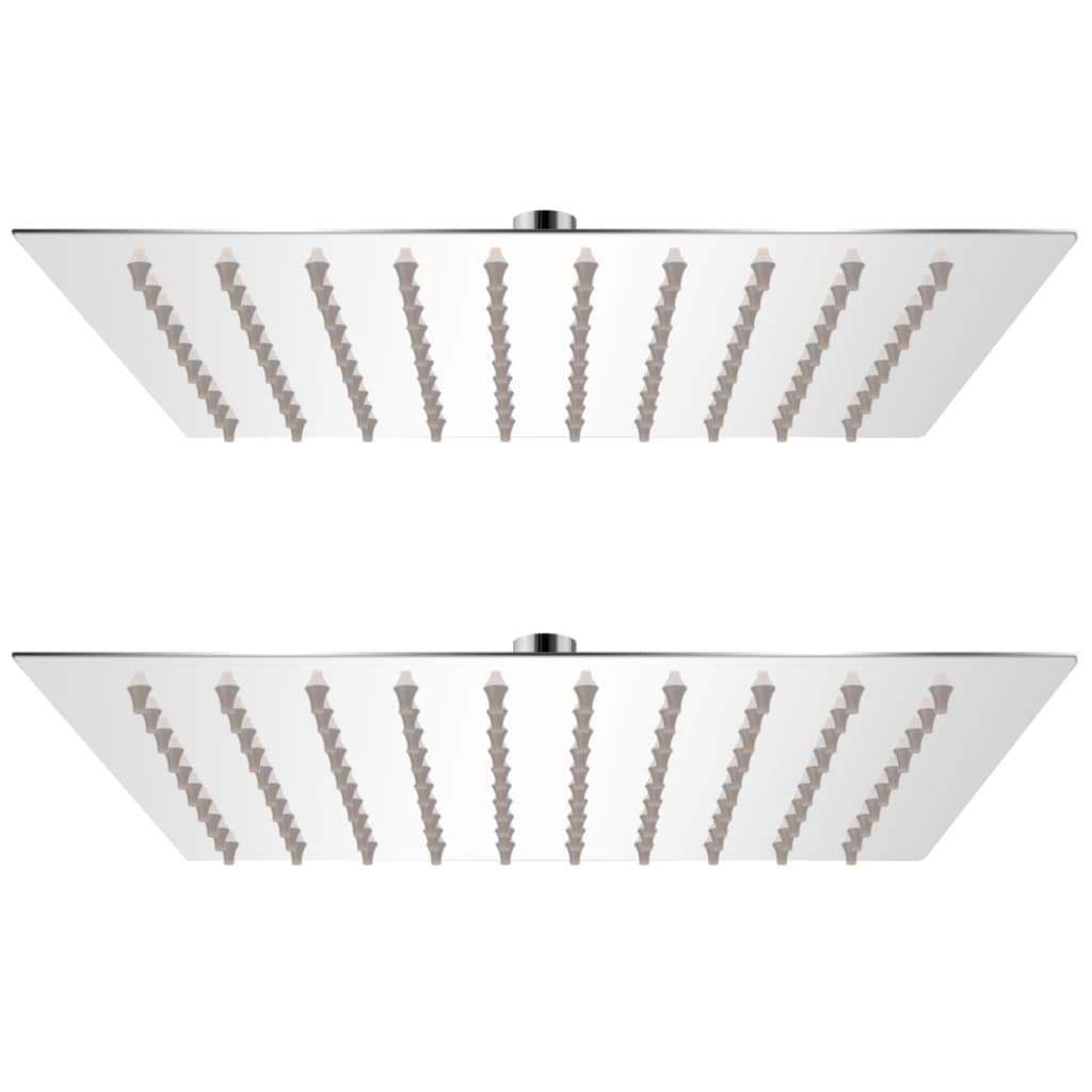 Glava za nadglavni tuš 2 kosa nerjaveče jeklo 20x20 cm