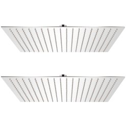 Glava za nadglavni tuš 2 kosa nerjaveče jeklo 50x50 cm