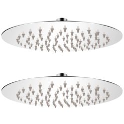 Glava za nadglavni tuš 2 kosa nerjaveče jeklo Ø 20 cm