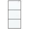 Pregrada za tuš črna 90x195 cm motno ESG steklo