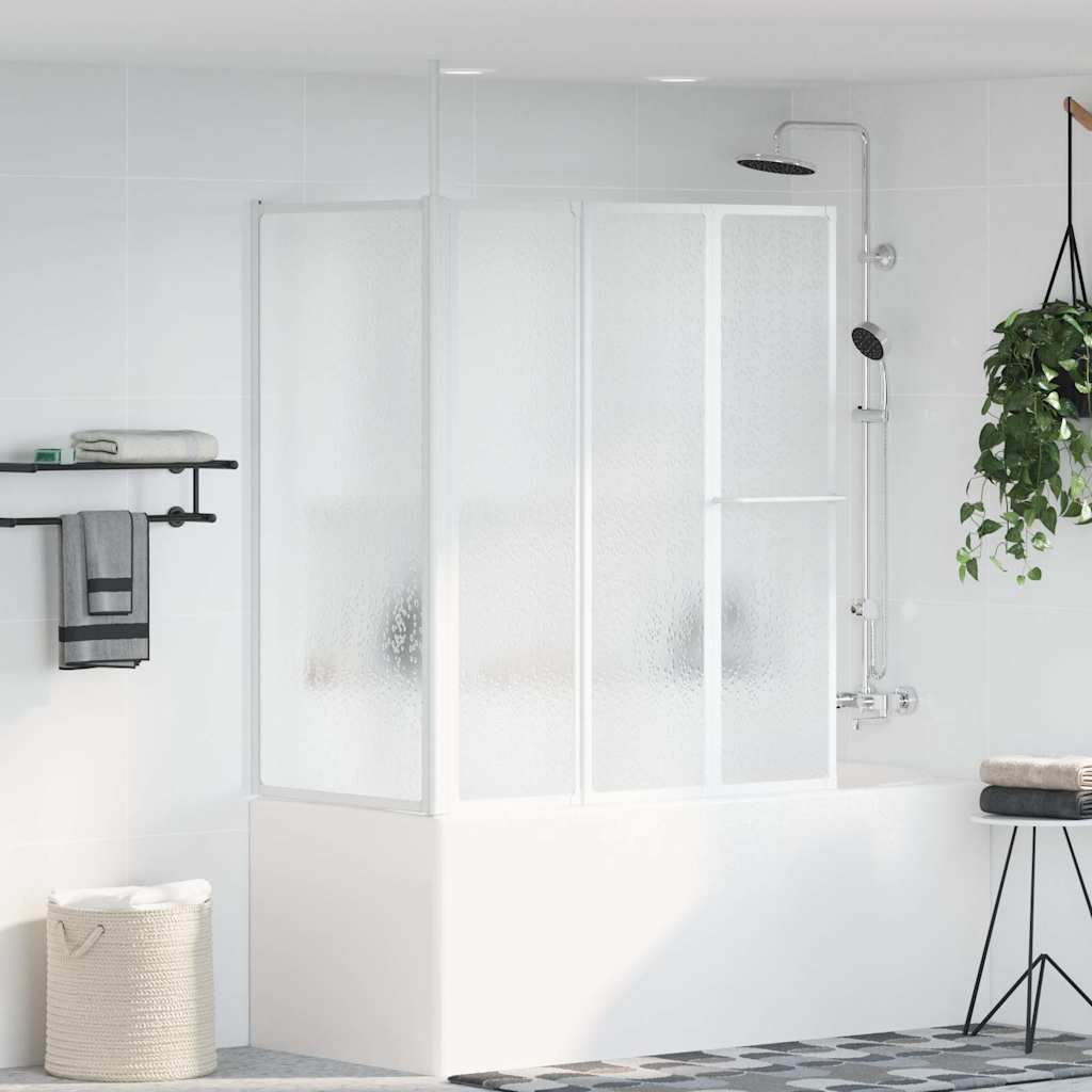 Stena za tuš L oblike 70x120x137 cm 4 paneli zložljiva