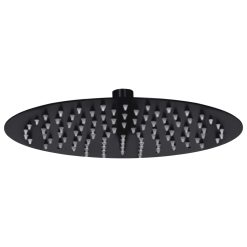 Tuš glava nerjaveče jeklo 25 cm okrogla črna