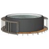 Hot Tub Surround s shranjevanjem in leseno stopnico Grey