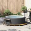 Hot Tub Surround s shranjevanjem in leseno stopnico Grey
