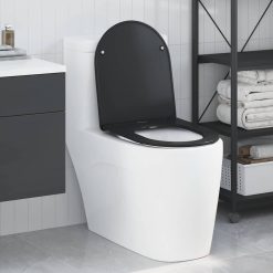 Toaletno sedalo s hitro odstranitvijo Črna 44 x 36.4 x 3.4 cm