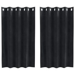 Zatemnitvene zavese 2 pcs Črna 140 x 140 cm Žamet