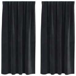 Zatemnitvene zavese 2 pcs Črna 140 x 175 cm Žamet