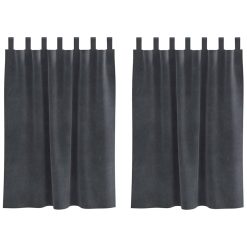 Zatemnitvene zavese 2 pcs Svetlo siva 140 x 140 cm Žamet