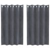 Zatemnitvene zavese 2 pcs Svetlo siva 140 x 140 cm Žamet