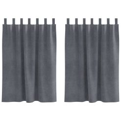 Zatemnitvene zavese 2 pcs Svetlo siva 140 x 140 cm Žamet