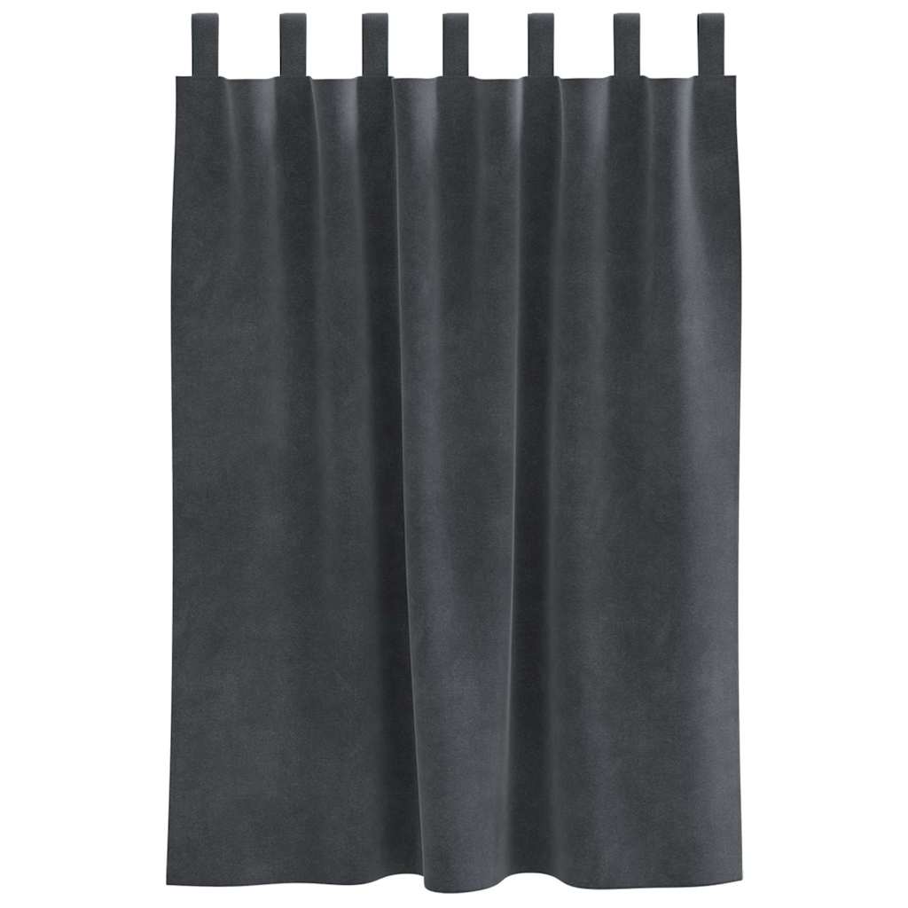 Zatemnitvene zavese 2 pcs Svetlo siva 140 x 140 cm Žamet