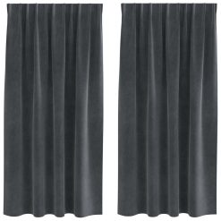 Zatemnitvene zavese 2 pcs Svetlo siva 140 x 175 cm Žamet