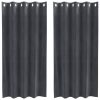 Zatemnitvene zavese 2 pcs Svetlo siva 140 x 175 cm Žamet