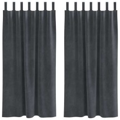 Zatemnitvene zavese 2 pcs Svetlo siva 140 x 175 cm Žamet