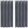 Zatemnitvene zavese 2 pcs Svetlo siva 140 x 175 cm Žamet