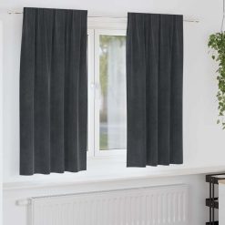 Zatemnitvene zavese 2 pcs Svetlo siva 140 x 175 cm Žamet