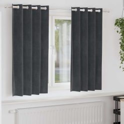 Zatemnitvene zavese 2 pcs Svetlo siva 140 x 175 cm Žamet