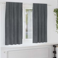 Zatemnitvene zavese 2 pcs Svetlo siva 140 x 175 cm Žamet