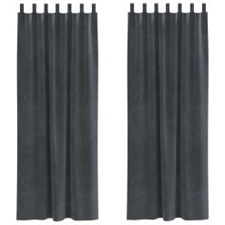 Zatemnitvene zavese 2 pcs Svetlo siva 140 x 225 cm Žamet