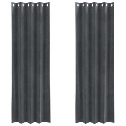 Zatemnitvene zavese 2 pcs Svetlo siva 140 x 225 cm Žamet