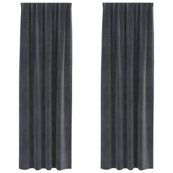 Zatemnitvene zavese 2 pcs Svetlo siva 140 x 245 cm Žamet