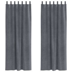 Zatemnitvene zavese 2 pcs Svetlo siva 140 x 245 cm Žamet