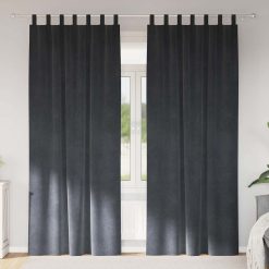 Zatemnitvene zavese 2 pcs Svetlo siva 140 x 245 cm Žamet