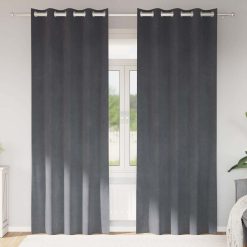 Zatemnitvene zavese 2 pcs Svetlo siva 140 x 245 cm Žamet