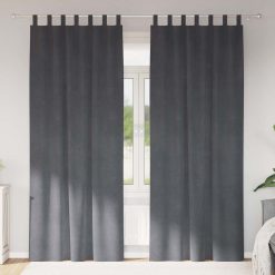 Zatemnitvene zavese 2 pcs Svetlo siva 140 x 245 cm Žamet