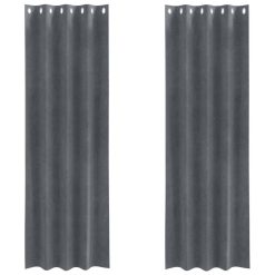 Zatemnitvene zavese 2 pcs Svetlo siva 140 x 260 cm Žamet