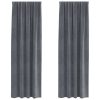 Zatemnitvene zavese 2 pcs Svetlo siva 140 x 260 cm Žamet