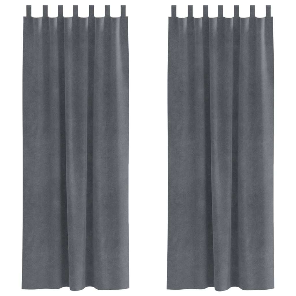 Zatemnitvene zavese 2 pcs Svetlo siva 140 x 260 cm Žamet
