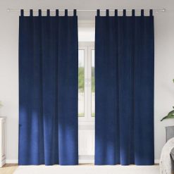 Zatemnitvene zavese 2 pcs Temno modra 140 x 245 cm Žamet