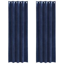 Zatemnitvene zavese 2 pcs Temno modra 140 x 260 cm Žamet