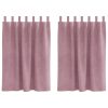 Zatemnitvene zavese 2 pcs Temno roza 140 x 140 cm Žamet