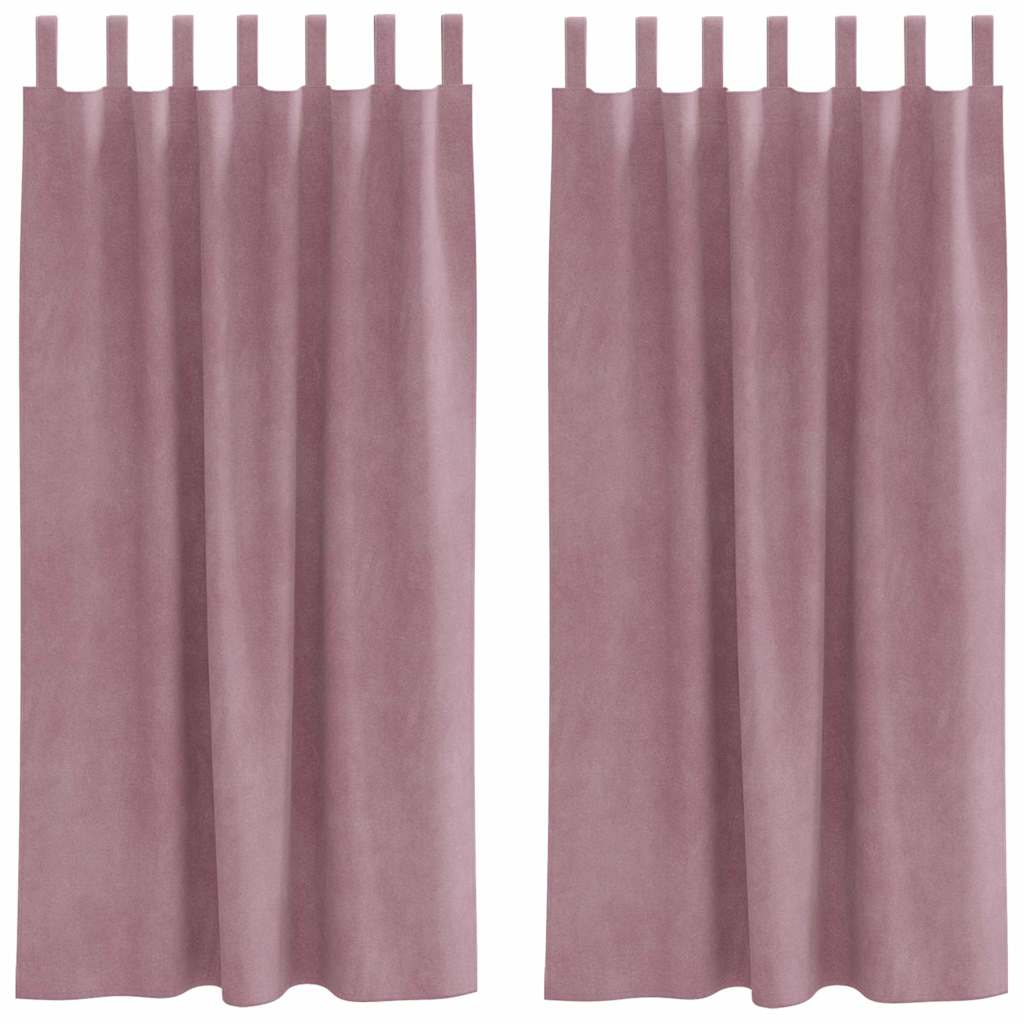 Zatemnitvene zavese 2 pcs Temno roza 140 x 175 cm Žamet