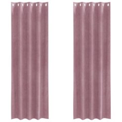 Zatemnitvene zavese 2 pcs Temno roza 140 x 225 cm Žamet