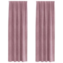 Zatemnitvene zavese 2 pcs Temno roza 140 x 245 cm Žamet