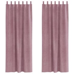 Zatemnitvene zavese 2 pcs Temno roza 140 x 245 cm Žamet