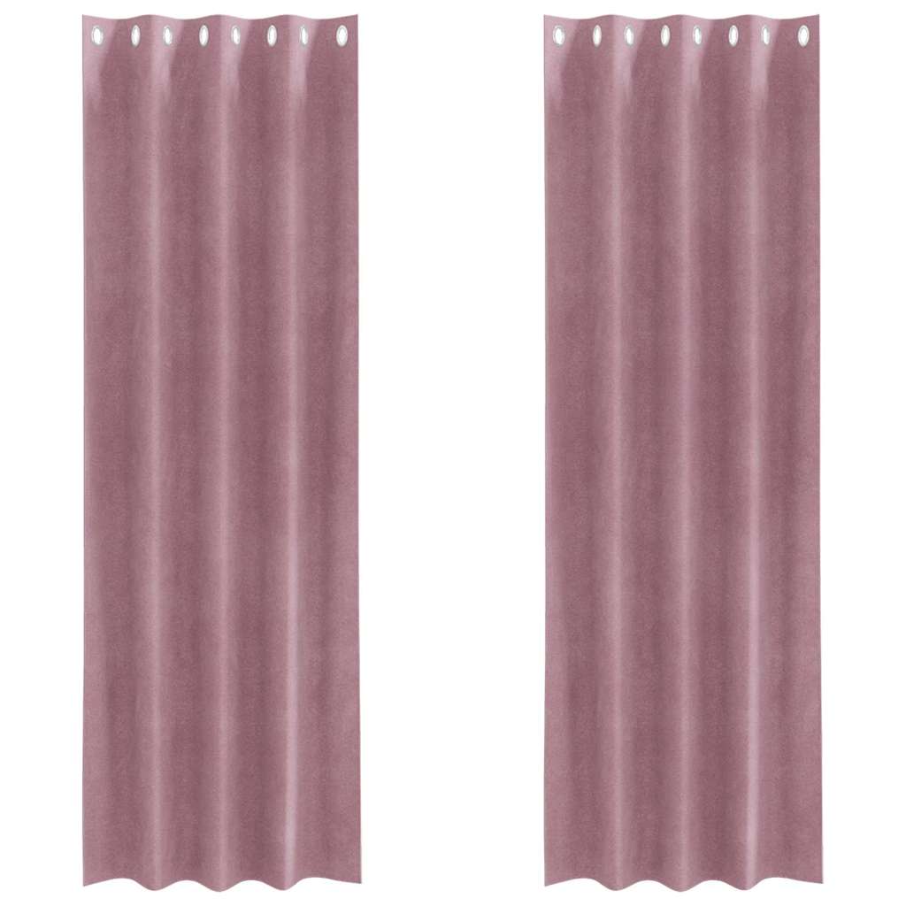 Zatemnitvene zavese 2 pcs Temno roza 140 x 245 cm Žamet