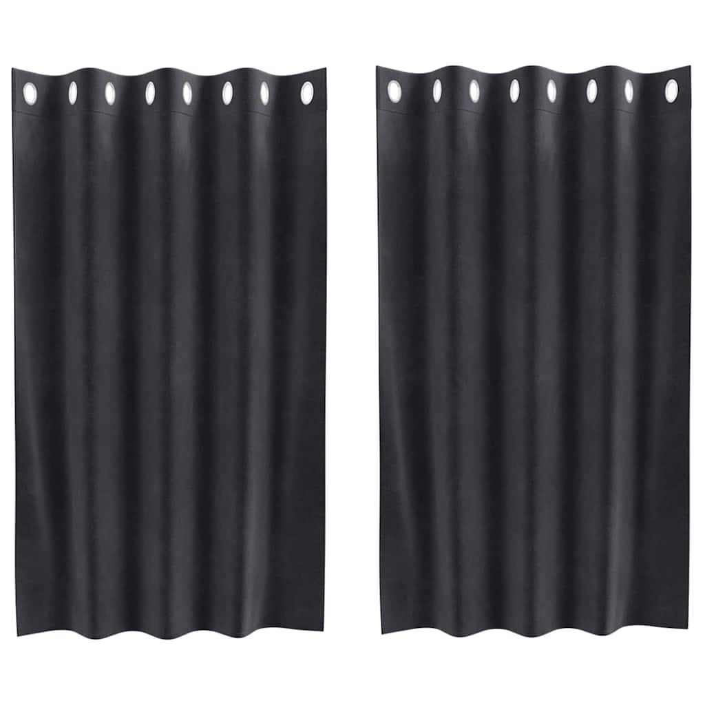 Zatemnitvene zavese 2 pcs Temno siva 140 x 140 cm Žamet