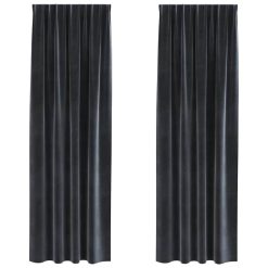 Zatemnitvene zavese 2 pcs Temno siva 140 x 225 cm Žamet