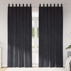 Zatemnitvene zavese 2 pcs Temno siva 140 x 225 cm Žamet