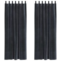 Zatemnitvene zavese 2 pcs Temno siva 140 x 245 cm Žamet