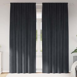Zatemnitvene zavese 2 pcs Temno siva 140 x 245 cm Žamet
