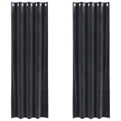 Zatemnitvene zavese 2 pcs Temno siva 140 x 260 cm Žamet