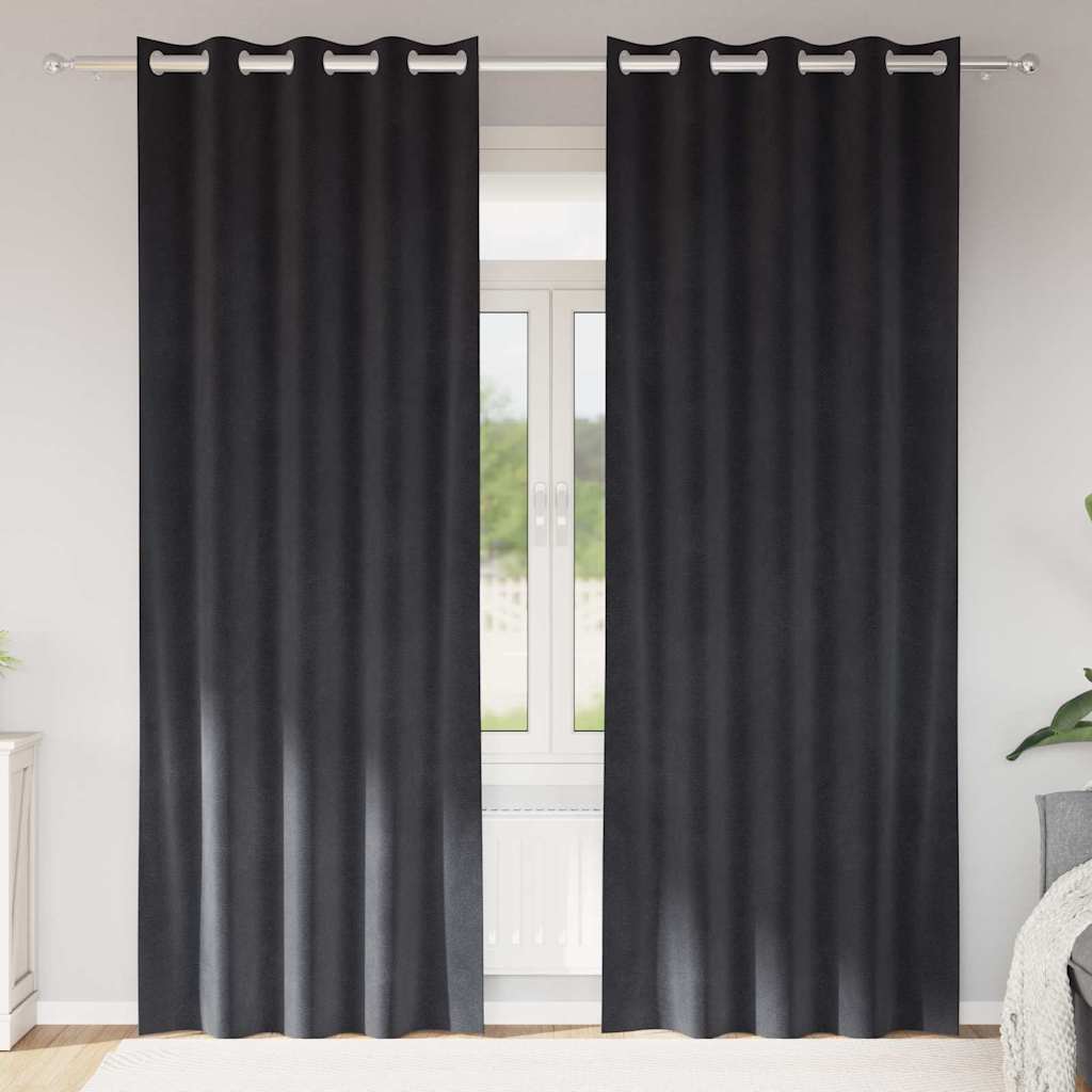 Zatemnitvene zavese 2 pcs Temno siva 140 x 260 cm Žamet