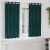 Zatemnitvene zavese 2 pcs Temno zelena 140 x 175 cm Žamet