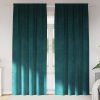Zatemnitvene zavese 2 pcs Temno zelena 140 x 245 cm Žamet
